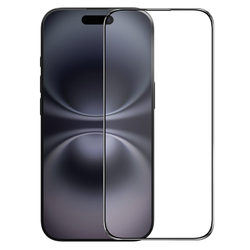 Защитное стекло для iPhone 16, тонкие черные рамками и олеофобное покрытие, G-Rhino