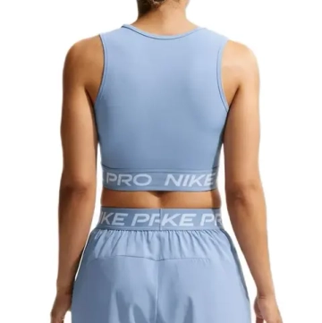 Женский топ теннисный Nike Pro Dri-Fit Cropped - work blue/white