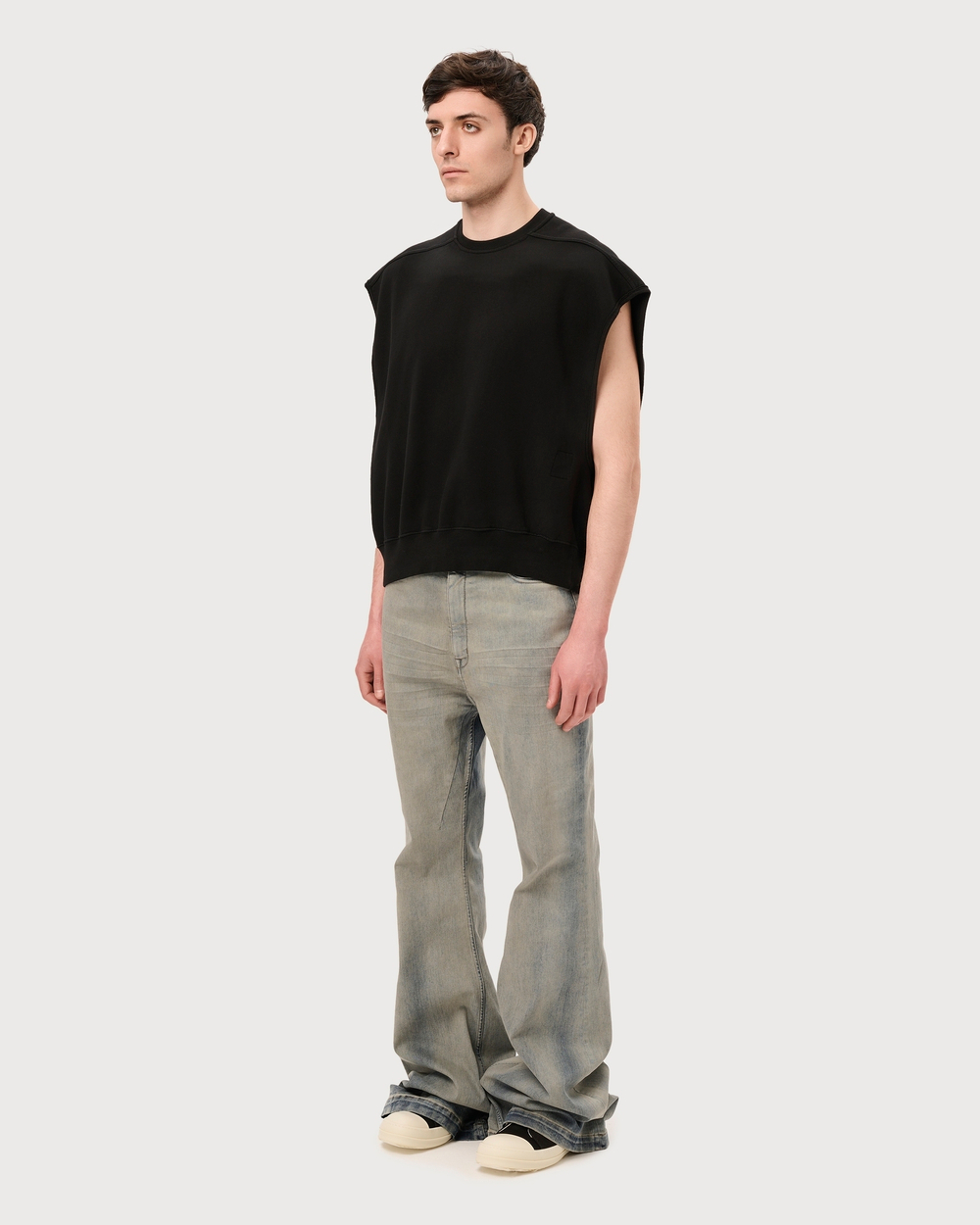 RICK OWENS DRKSHDW СВИТШОТ БЕЗ РУКАВОВ ЧЕРНЫЙ МУЖСКОЙ HOLLYWOOD JUMBO TATLIN