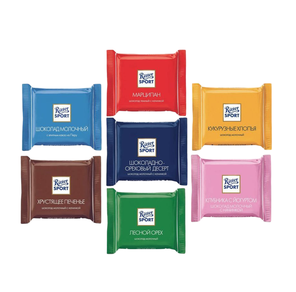 Мини-шоколад молочный Ritter Sport Ассорти (16,7г) кг