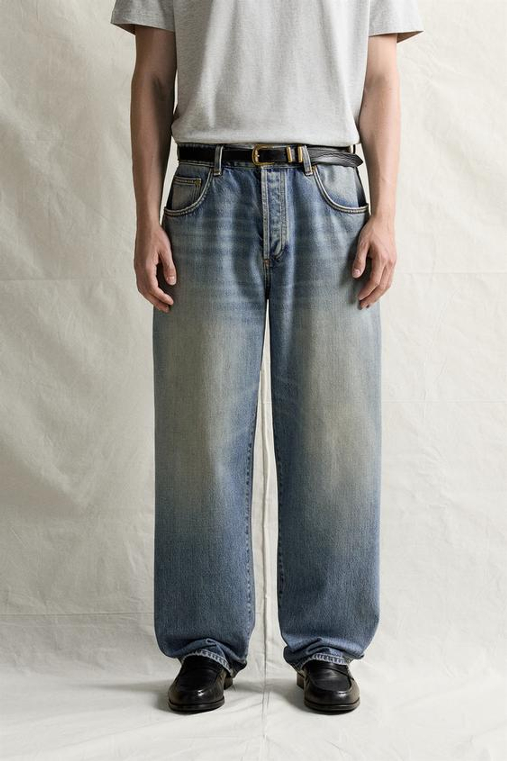 ZARA ДЖИНСЫ BAGGY FIT, СИНИЙ