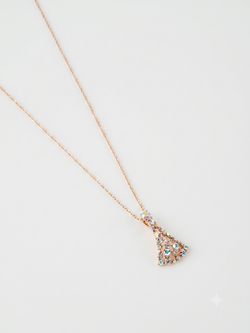 Подвеска на цепочке Россыпь из белых камней Swarovski