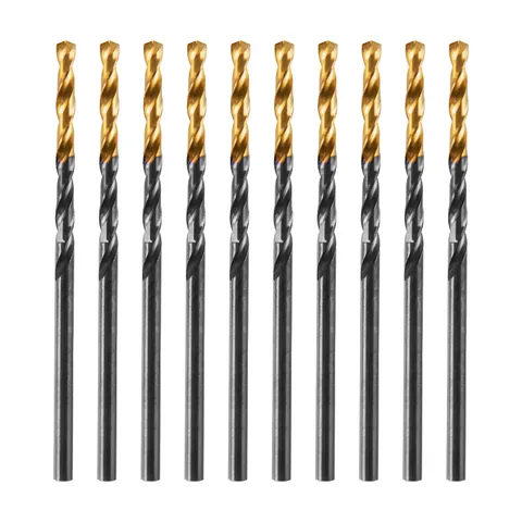 Сверло по металлу, 2,5 мм, HSS-Tin, Golden Tip, 10 шт. Denzel