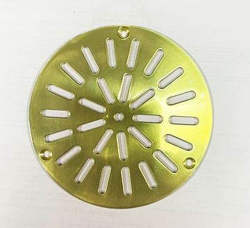 Решетка напольная круглая d 125мм из латуни, снежинка