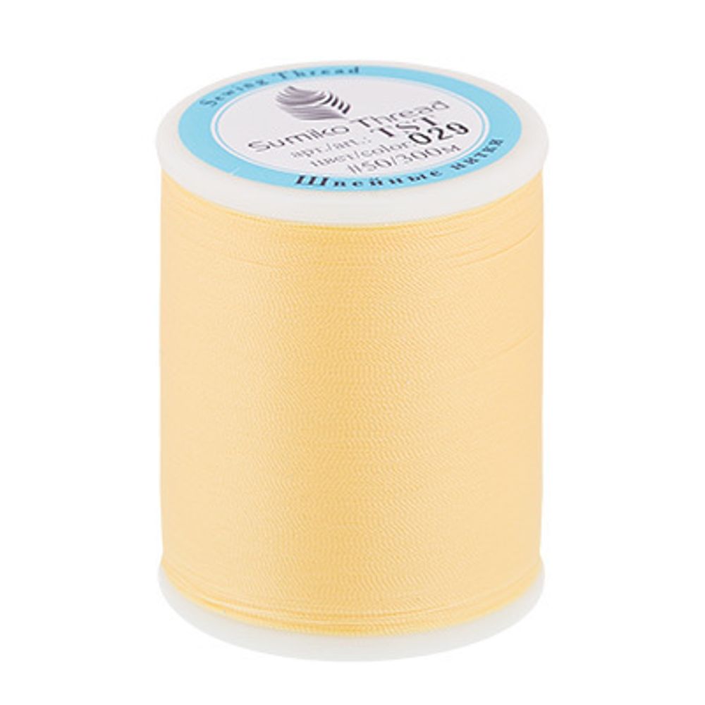 Нитки для трикотажных тканей SumikoThread 300 м, (328 ярд), 029 бл.желтый Нитки для трикотажных тканей SumikoThread 300 м, (328 ярд), 029 бл.желтый