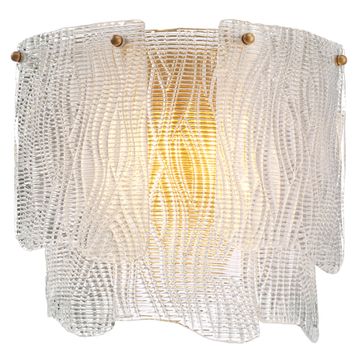 Eichholtz Wall Lamp Asinara, Antique Brass Finish / Textured Glass