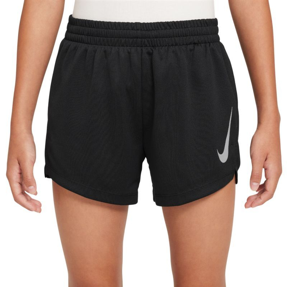 Шорты для мальчика теннисные Nike Boys Dri-FIT Multi Split - черный/черный/серебристый со светоотражающим эффектом
