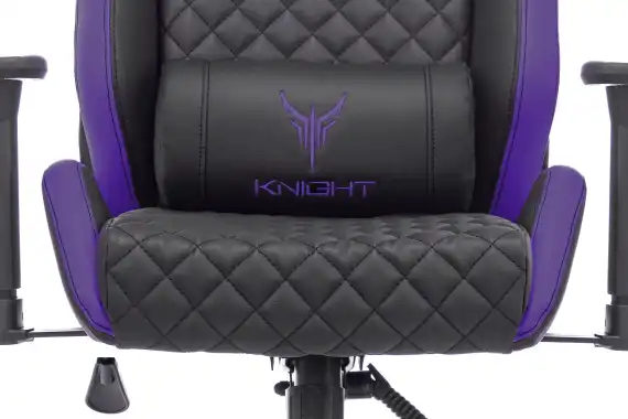 Кресло игровое Knight Outrider черный/фиолетовый ромбик экокожа с подголов. крестов. металл