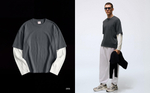 Мужская футболка с контрастными двойными рукавами - BERSHKA