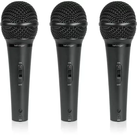 BEHRINGER XM1800S - Динамические микрофоны (комплект из 3 шт.) с выключателем, в кейсе
