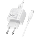 Сетевое зарядное устройство с кабелем Type-C/Lightning 1-метр 3А PD QC3.0 20W 2гн-USB 1-метр BOROFONE BAS44A белый