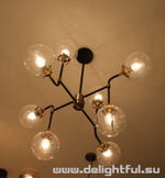 ЛЮСТРА BISTRO GLOBE CLEAR GLASS CHANDELIER 8