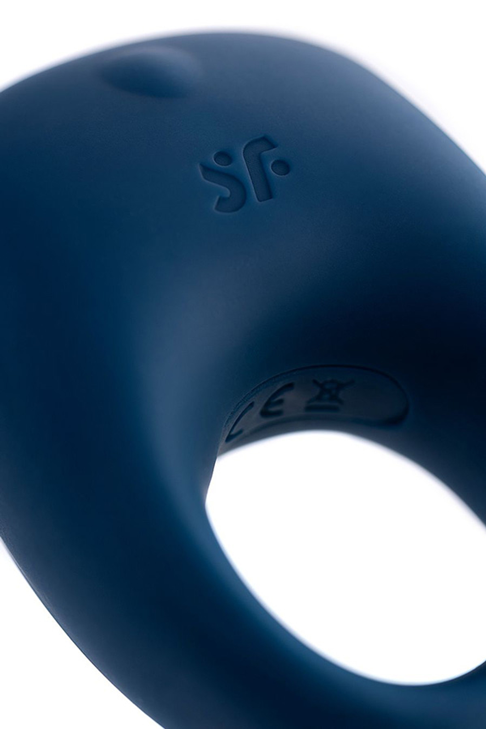 Темно-синие эрекционное виброкольцо 3см с управление через приложение Satisfyer Strong One Vibrating Cock Ring Dark Blue