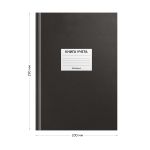 Книга учёта А4, 96л., клетка, обл. твердая 7БЦ, блок офсет, бумвинил, черная, наклейка, Спейс