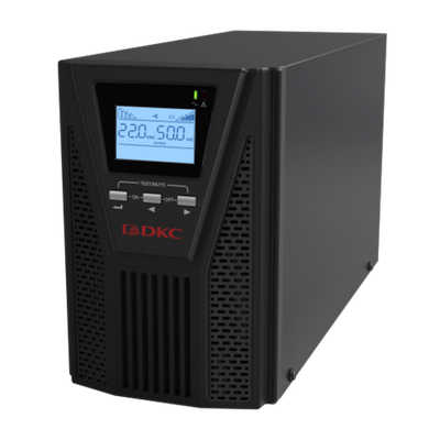 Онлайн ИБП ДКС серии Small Tower, 1000 ВА/900 Вт, 1/1, 2xSchuko, EPO, USB, RS-232, RJ45, 3x7Ач