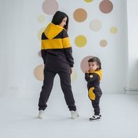 Комбинезон женский с капюшоном утепленный "Шоколад и дыня"