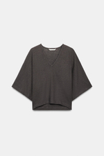 ФУТБОЛКА ИЗ СМЕСОВОГО ЛЬНА С V-ОБРАЗНЫМ ВЫРЕЗОМ — ZARA