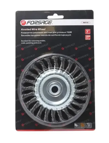 Кордщетка дисковая стальная витая для УШМ 200мм, в блистере Forsage F-BWF108