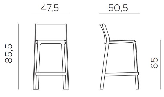 Стул пластиковый полубарный Trill Stool Mini цвет табак