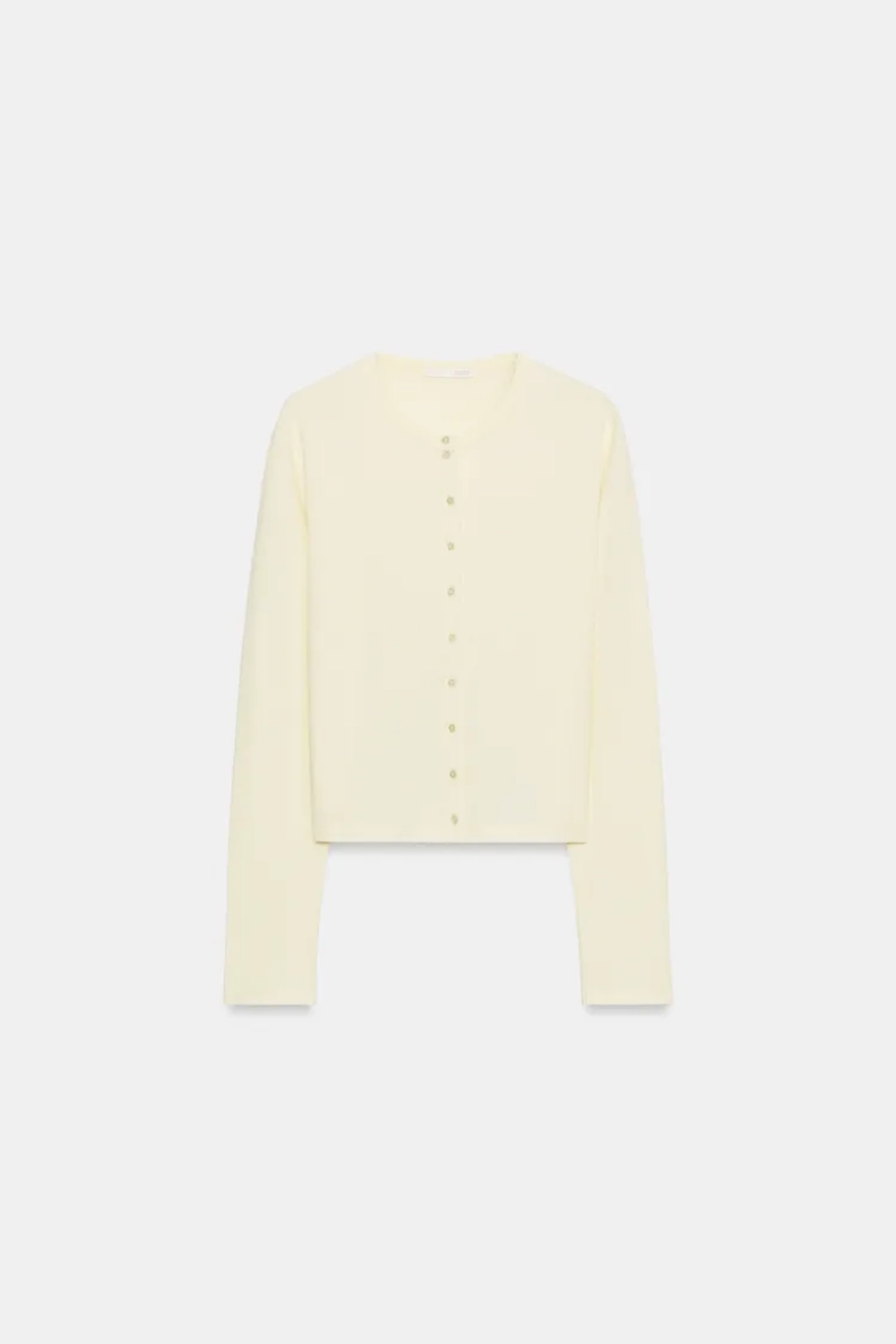 ZARA ФУТБОЛКА ИЗ 100% ХЛОПКА НА ПУГОВИЦАХ, ЖЕЛТЫЙ