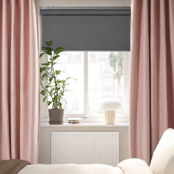 IKEA VILBORG  (ИКЕА ВИЛБОРГ)  -  Шторы затемняющие, 1 пара - розовые/на тесьме 145x300 см