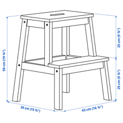 IKEA BEKVÄM  (ИКЕА БЕКВЭМ)  -  Табурет-стремянка - бук 50 см