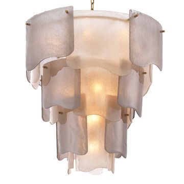 Eichholtz Chandelier Asinara L, Antique Brass Finish / Smoke Glass