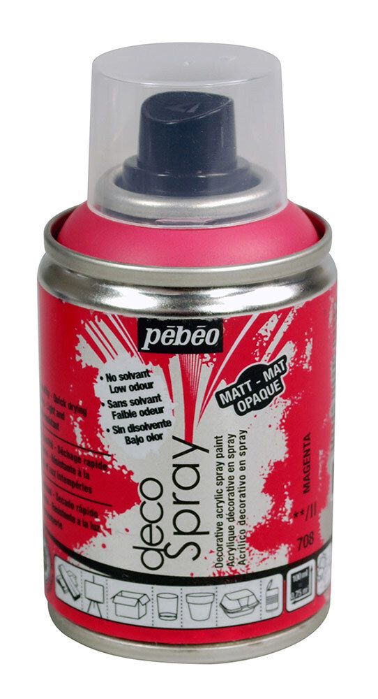 Краска на водной основе аэрозольная decoSpray 100 мл, 093708 пурпурно-красный, Pebeo Краска на водной основе аэрозольная decoSpray 100 мл, 093708 пурпурно-красный, Pebeo