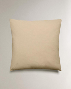 ZARA HOME ХЛОПКОВАЯ НАВОЛОЧКА ИЗ РЕЛЬЕФНОЙ ТКАНИ, БЕЖЕВЫЙ