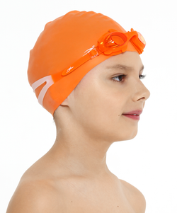 Шапочка для плавания Nuance Orange, силикон, детский