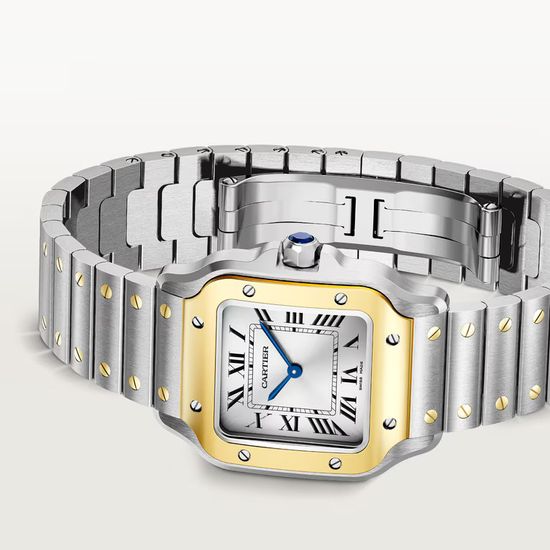 Часы Cartier Santos de Cartier в стальном корпусе с желтым золотом