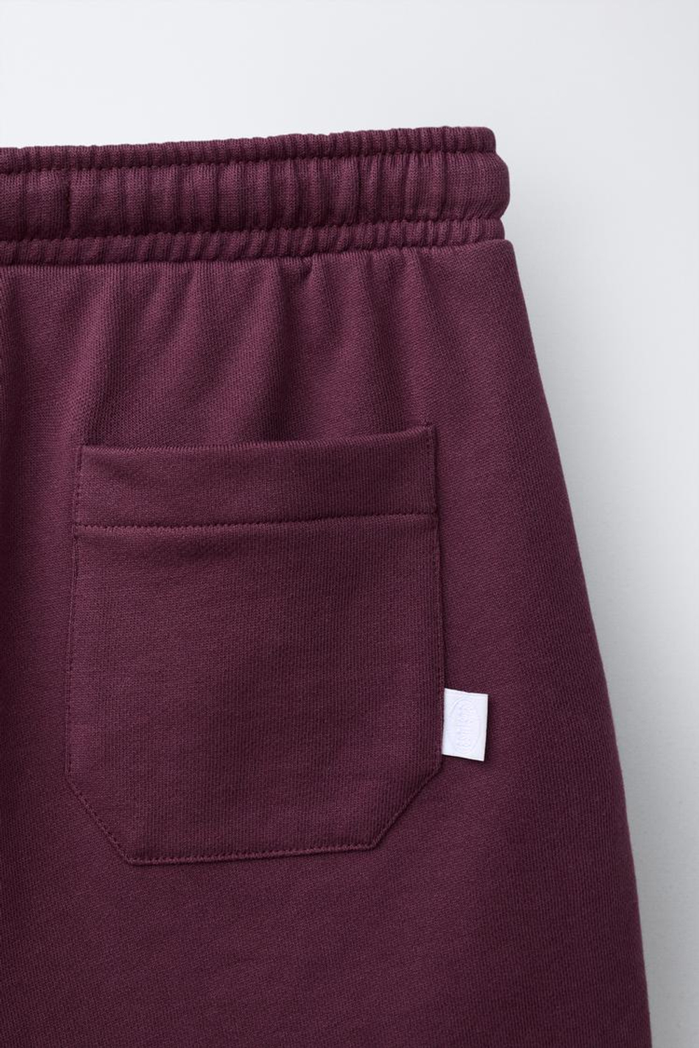 ZARA ШОРТЫ-ДЖОГГЕРЫ ИЗ МЯГКОЙ ТКАНИ, БУРГУНДИ