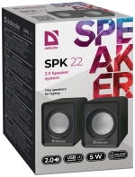 Акустика 2.0 DEFENDER SPK-22 2*2Вт, питание от USB черная