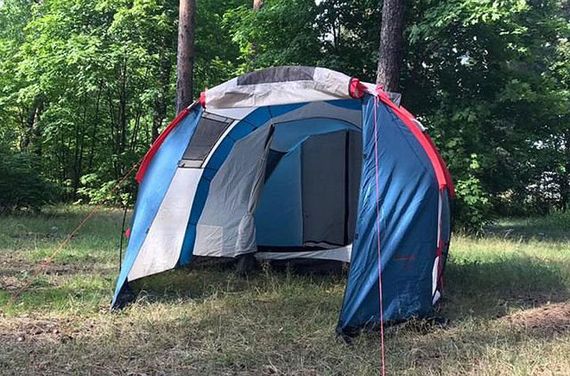 Палатка Canadian Camper TANGA 3, цвет royal, главный вход.