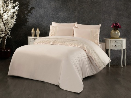 Gelin Home КПБ 6 пр. NERGIS бежевый цвет пододеяльник 200*220, простынь 240*260, наволочки 50*70 2шт, декоративные наволочки 50*70 2шт GLNN326