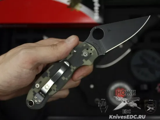 Нож складной Spyderco Para 3 223GPCMO c клинком из стали CPM-S45VN, рукоять камуляжный G10
