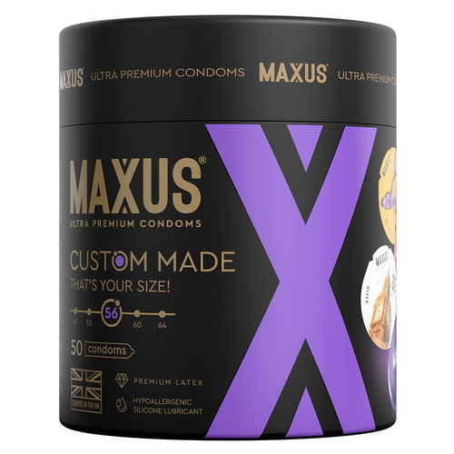 Премиальные увеличенные презервативы №50 в железном кейсе Maxus Custom Made 56 X-Edition 50шт