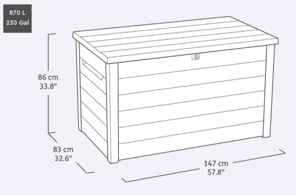 Пластиковый сундук Keter Deco deck 870 л ashwood