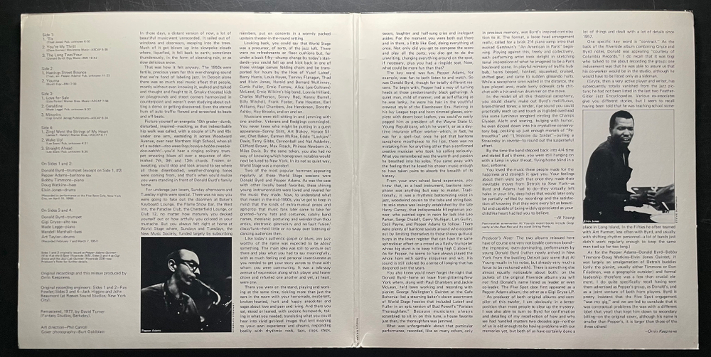 Donald Byrd With Pepper Adams And Gigi Gryce ‎– Young Byrd 2LP (США 1977г.)