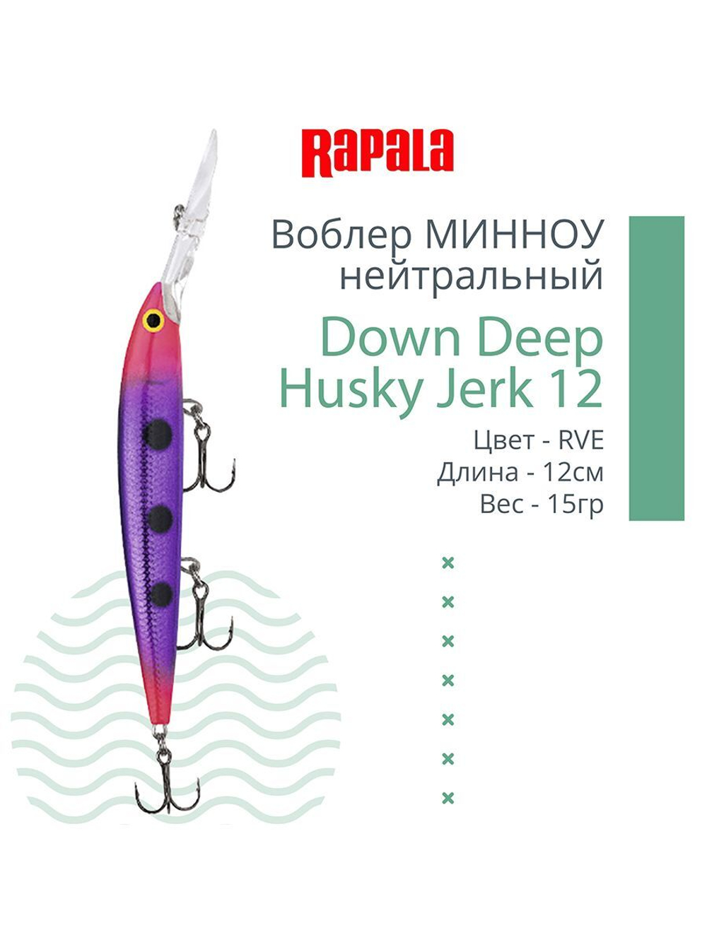 Воблер RAPALA Down Deep Husky Jerk 14, 14см, 23гр, цвет GF