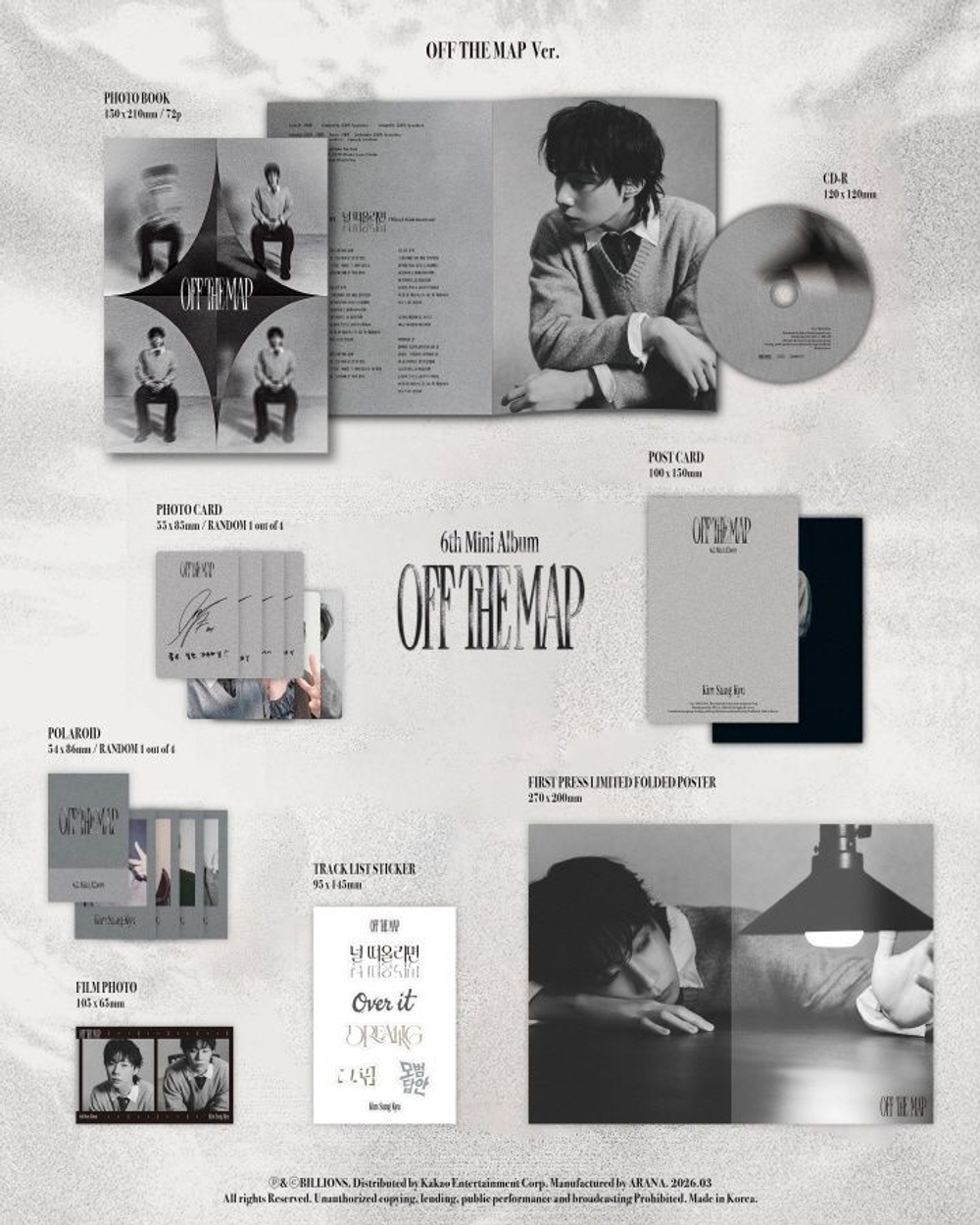 Альбом KIM SUNG KYU - OFF THE MAP 6th Mini Album RANDOM Version