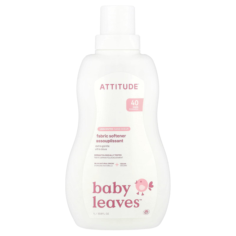 ATTITUDE, Baby Leaves™, кондиционер для белья, без запаха, 40 стирок, 1 л (33,8 жидк. унции)