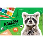 Альбом для рисования 40 л А4 Спейс Животные Cool raccoon на скрепке