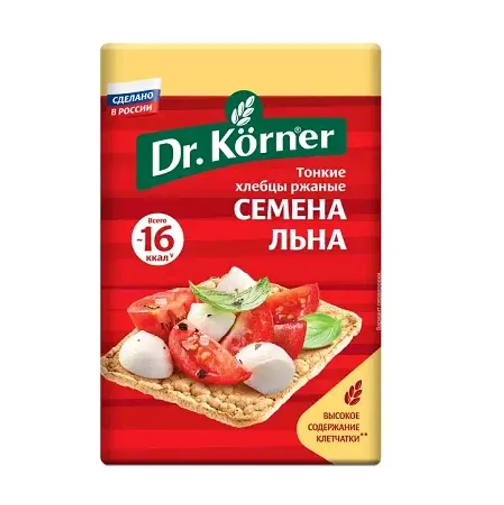 Хлебцы хруст ржаные Dr Korner с семенами льна 100г