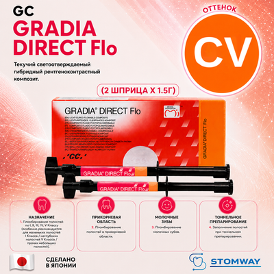 Gradia Direct Flo CV (2x1,5гр.) Жидкотекучий Градиа Директ Фло CV, пломбировочный материал