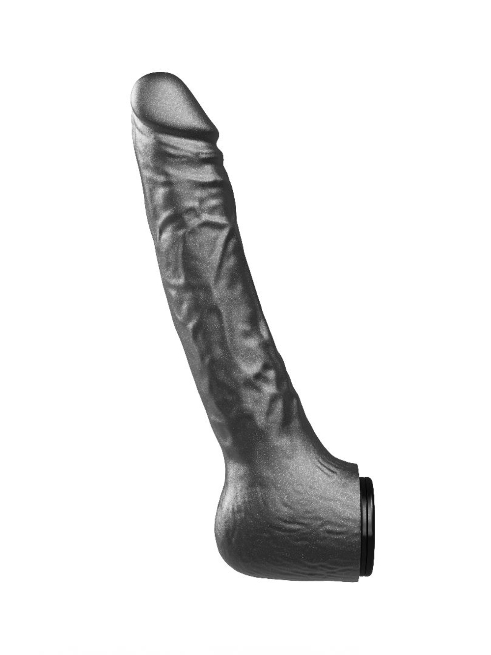 Чёрная фаллическая насадка BLACK BENT 3 - 18 см.
