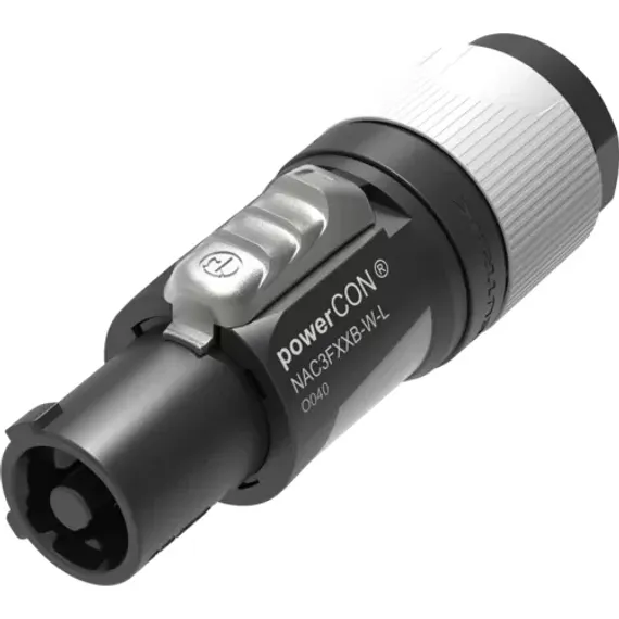 Neutrik NAC3FXXB-W-L кабельный разъем PowerCon, штекер, выходной (серый), для кабеля Ø10-16мм