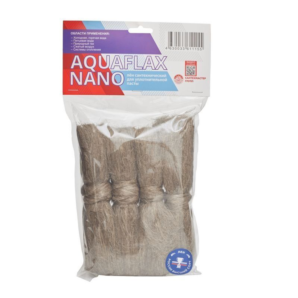 Пенька-лён сантехническая коса 200 гр AQUAFLAX NANO