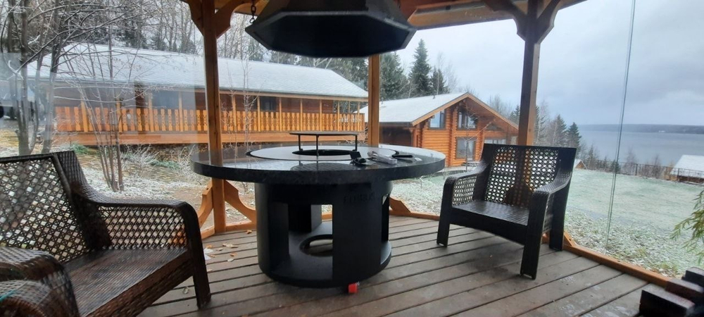 Дровяной гриль-стол Elbrus Grill Гималаи PRO 1000 (диаметр стола 1620 мм)