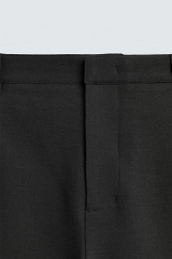 ZARA БРЮКИ RELAXED FIT СО СКЛАДКАМИ, ЧЕРНЫЙ